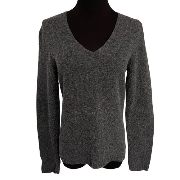 The Limited V Neck Sweater Womens M Lambswool Angora Blend Gray Quiet Luxury - Picture 1 of 9